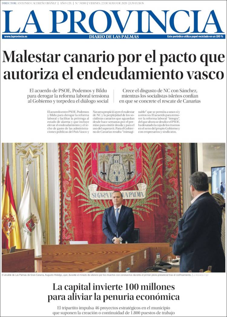 Portada de La Provincia (España)