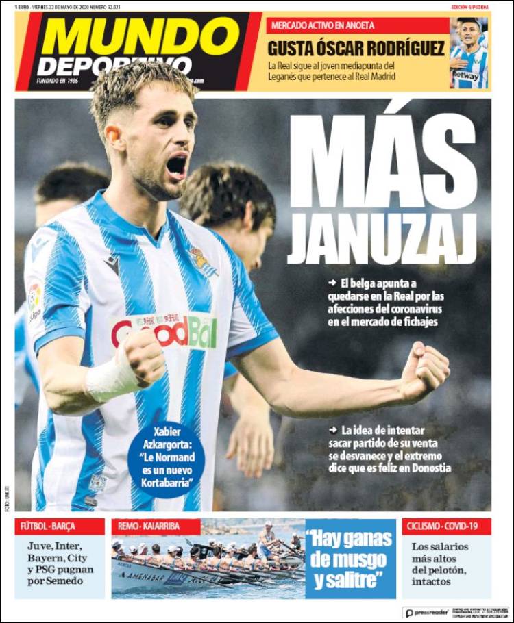 Portada de Mundo Deportivo Gipuzkoa (España)