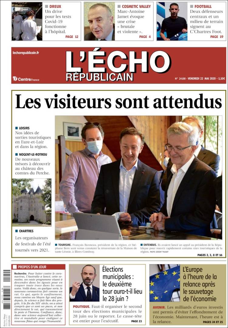 Portada de L'Echo Républicain (Francia)