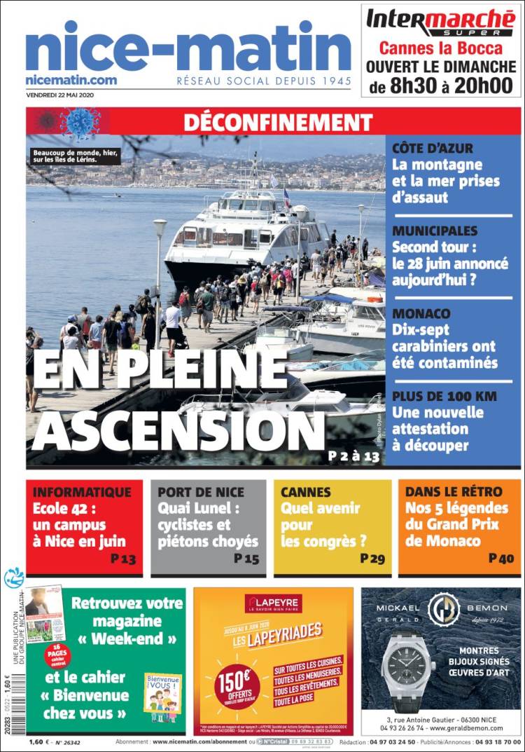 Portada de Nice-Matin (Francia)