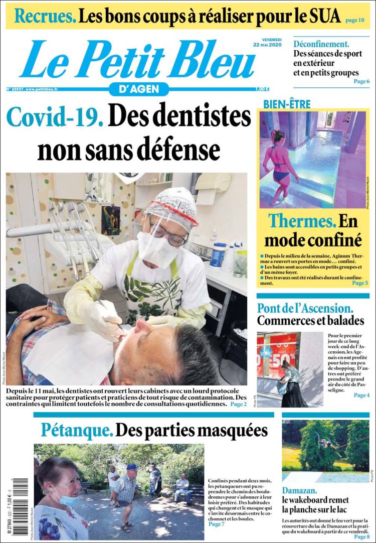 Portada de Le Petit Bleu (Francia)