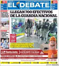 Portada de El Debate de Culiacán (México)