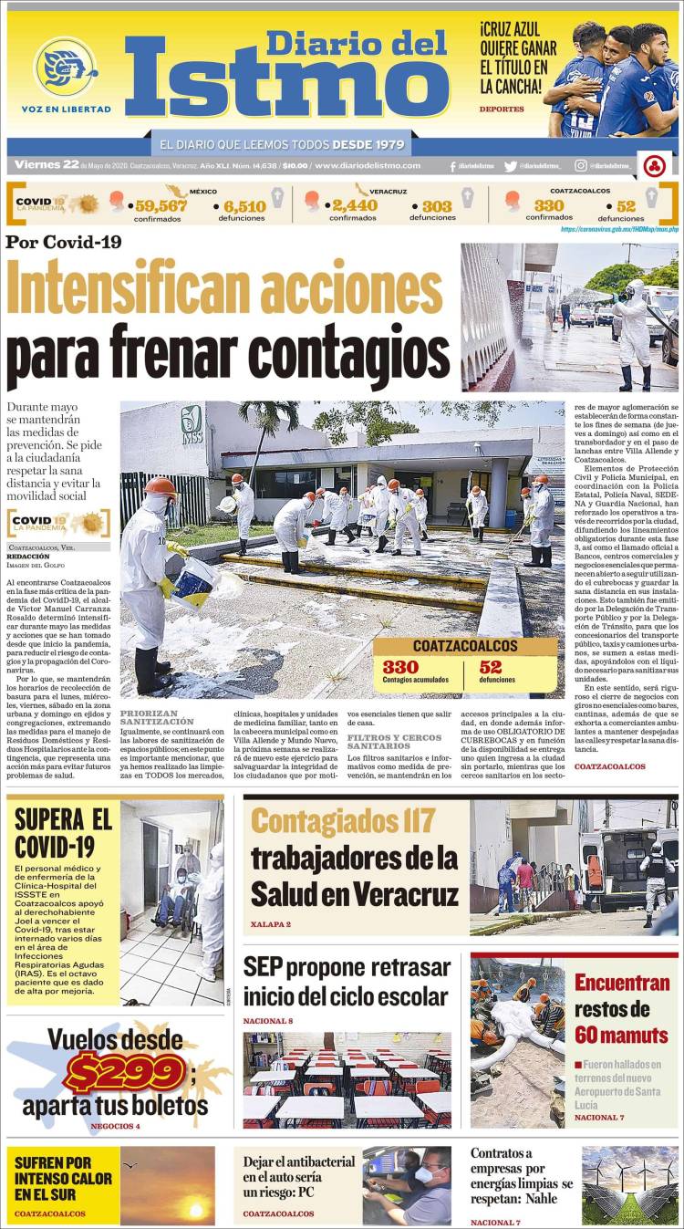 Portada de Diario del Istmo - Voz en Libertad (México)