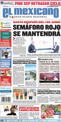 Portada de El Mexicano - El Gran Diario Regional (México)