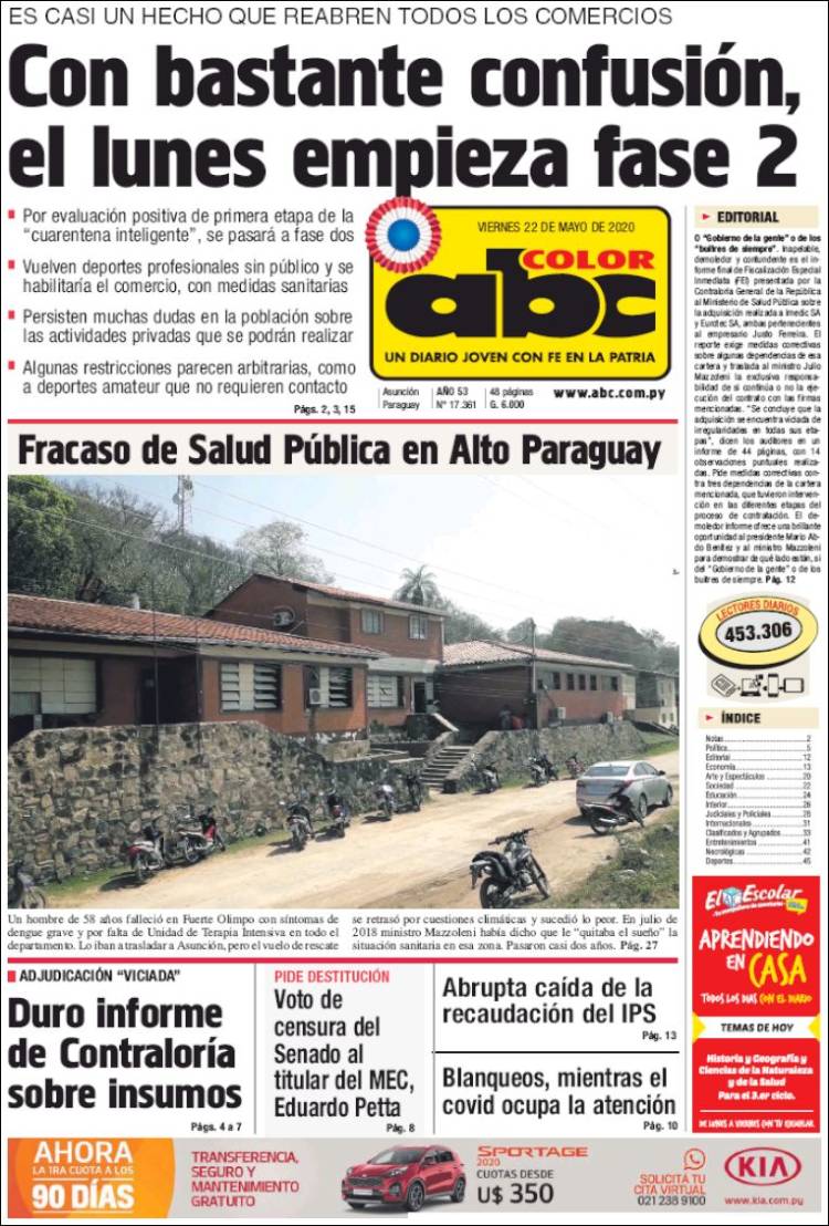 Portada de ABC Color (Paraguay)