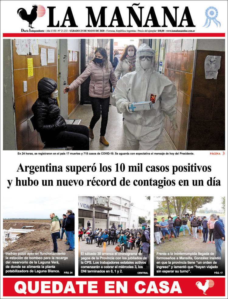 Portada de Diario La Mañana (Argentina)