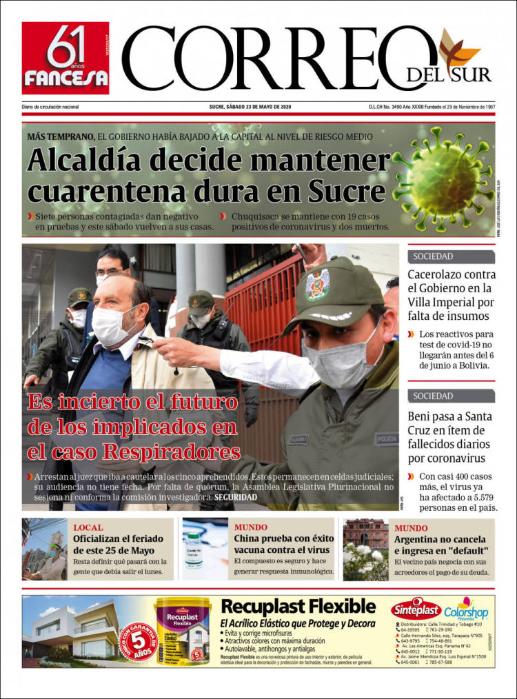 Portada de Correo Sur (Bolivia)