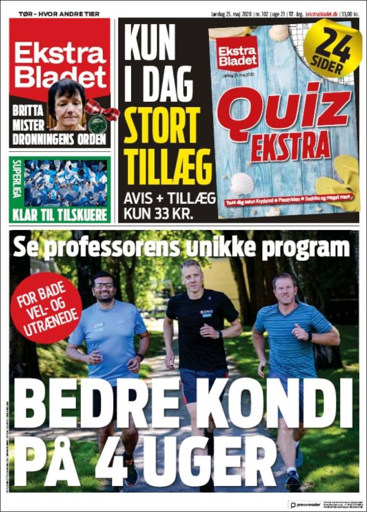 Portada de Ekstra Bladet (Dinamarca)