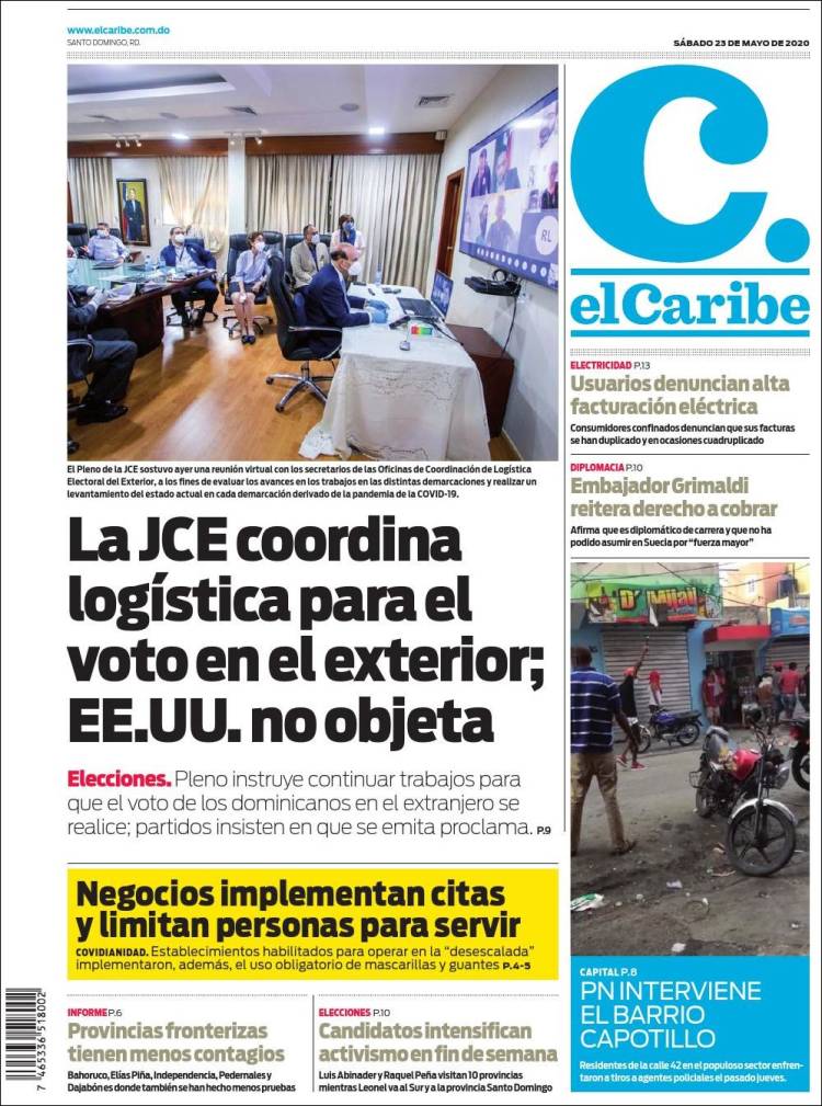 Portada de El Caribe (R. Dominicana)