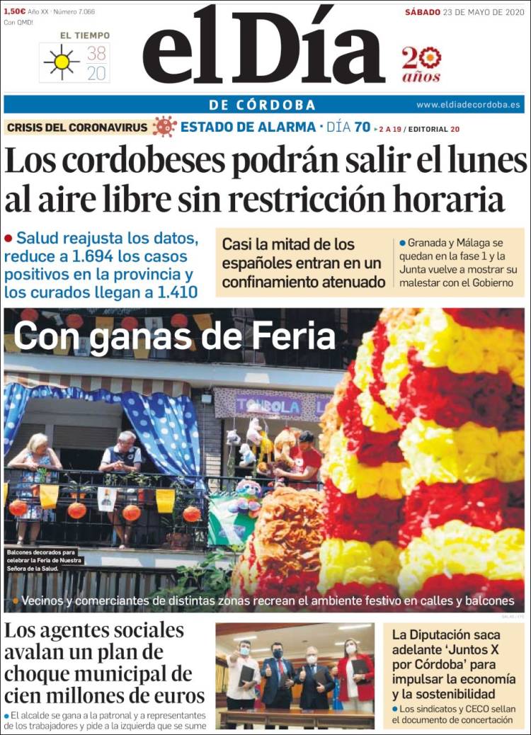 Portada de El Día de Córdoba (Espa&ntilde;a)