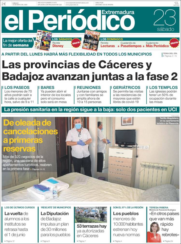 Portada de El Periódico de Extremadura (Spain)