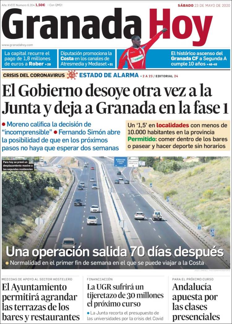 Portada de Granada Hoy (Espa&ntilde;a)
