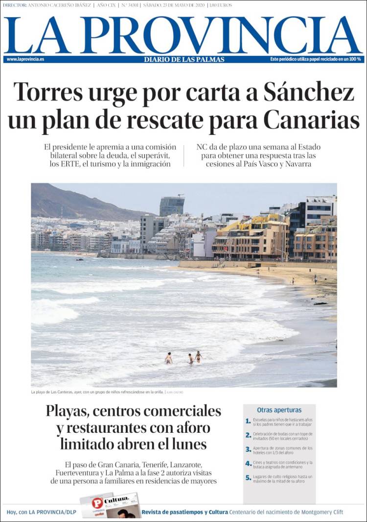 Portada de La Provincia (Spain)