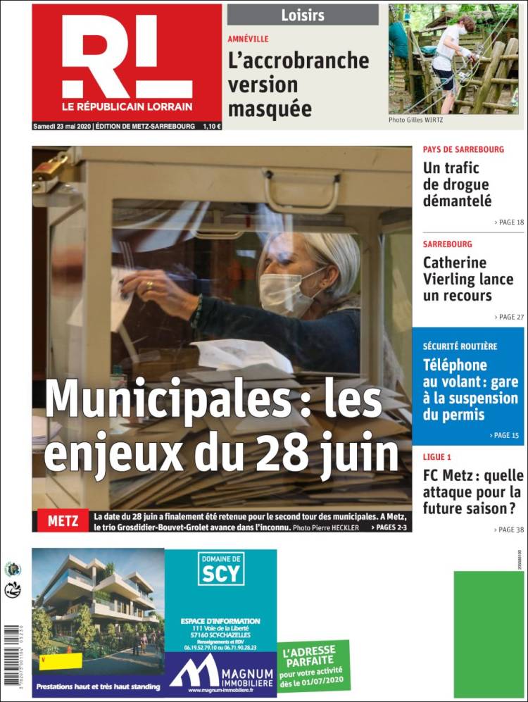 Portada de Le Republicain Lorrain (France)