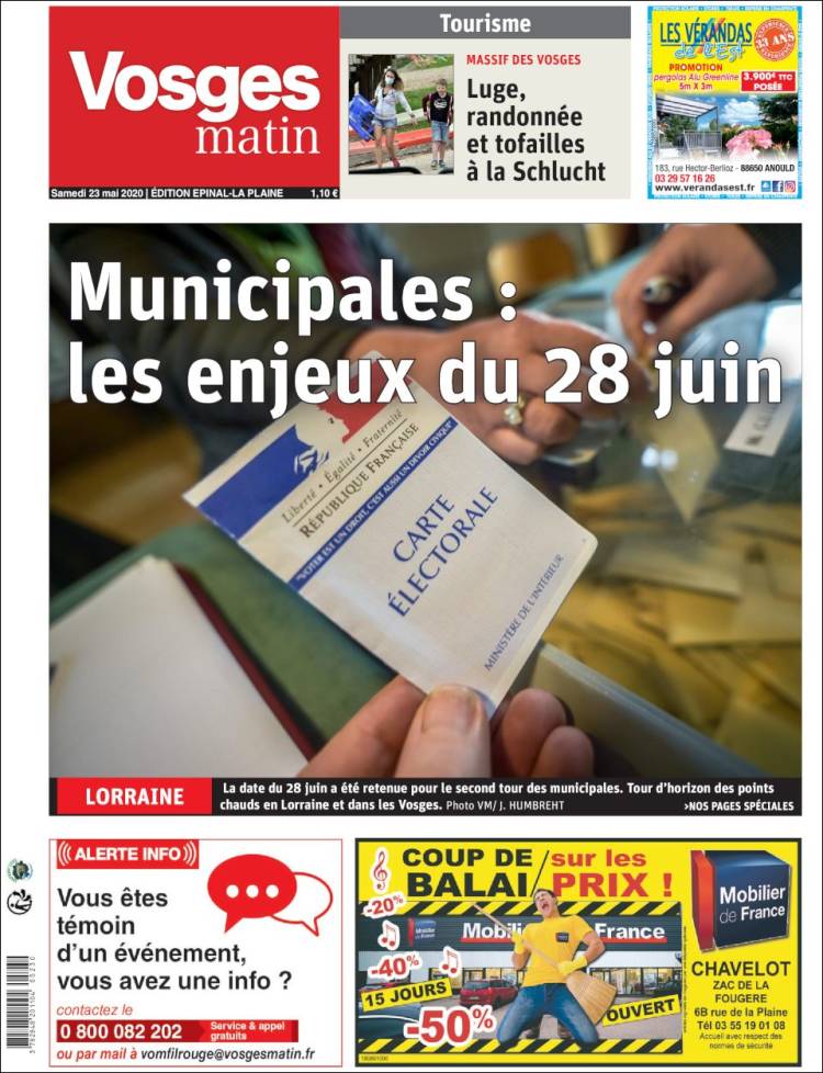 Portada de Vosges Matin (France)