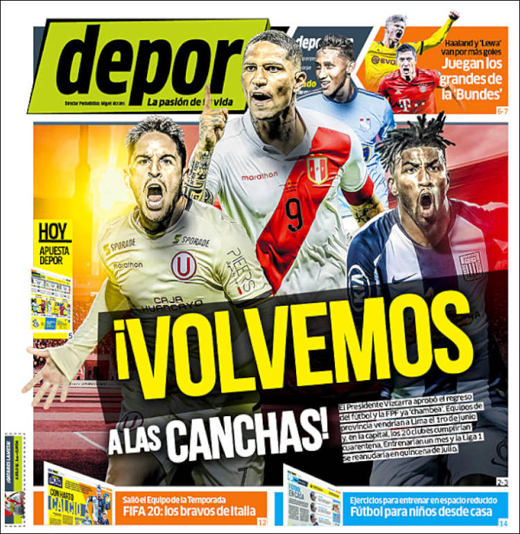 Portada de Depor (Per&uacute;)
