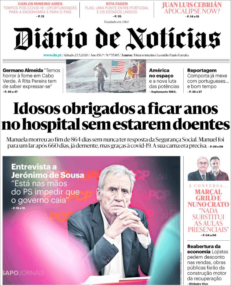 Portada de Diário de Noticias (Portugal)