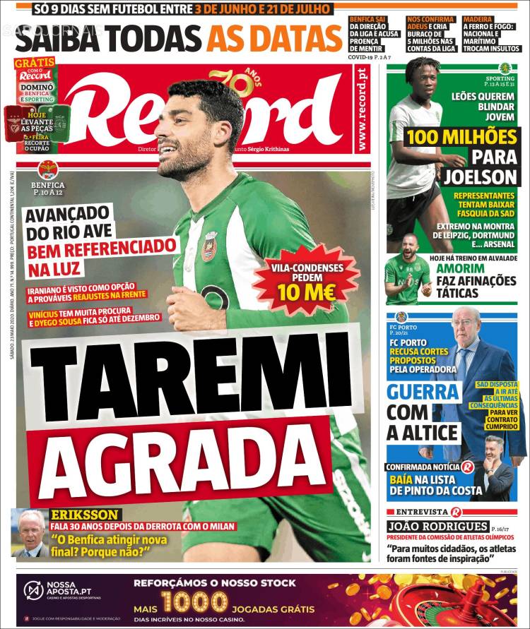 Portada de Record (Portugal)