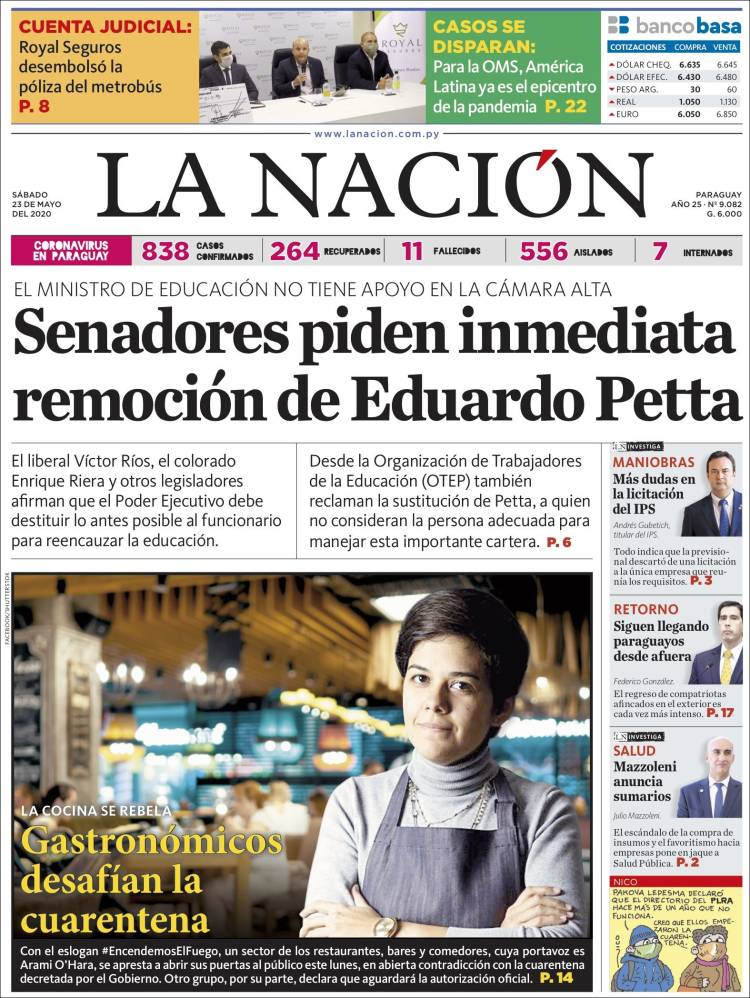 Portada de La Nación (Paraguay)