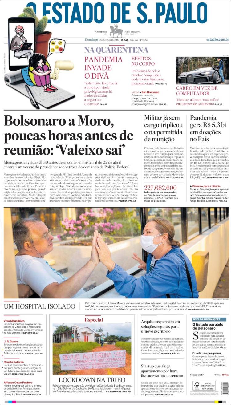 Portada de O Estado de São Paulo (Brasil)