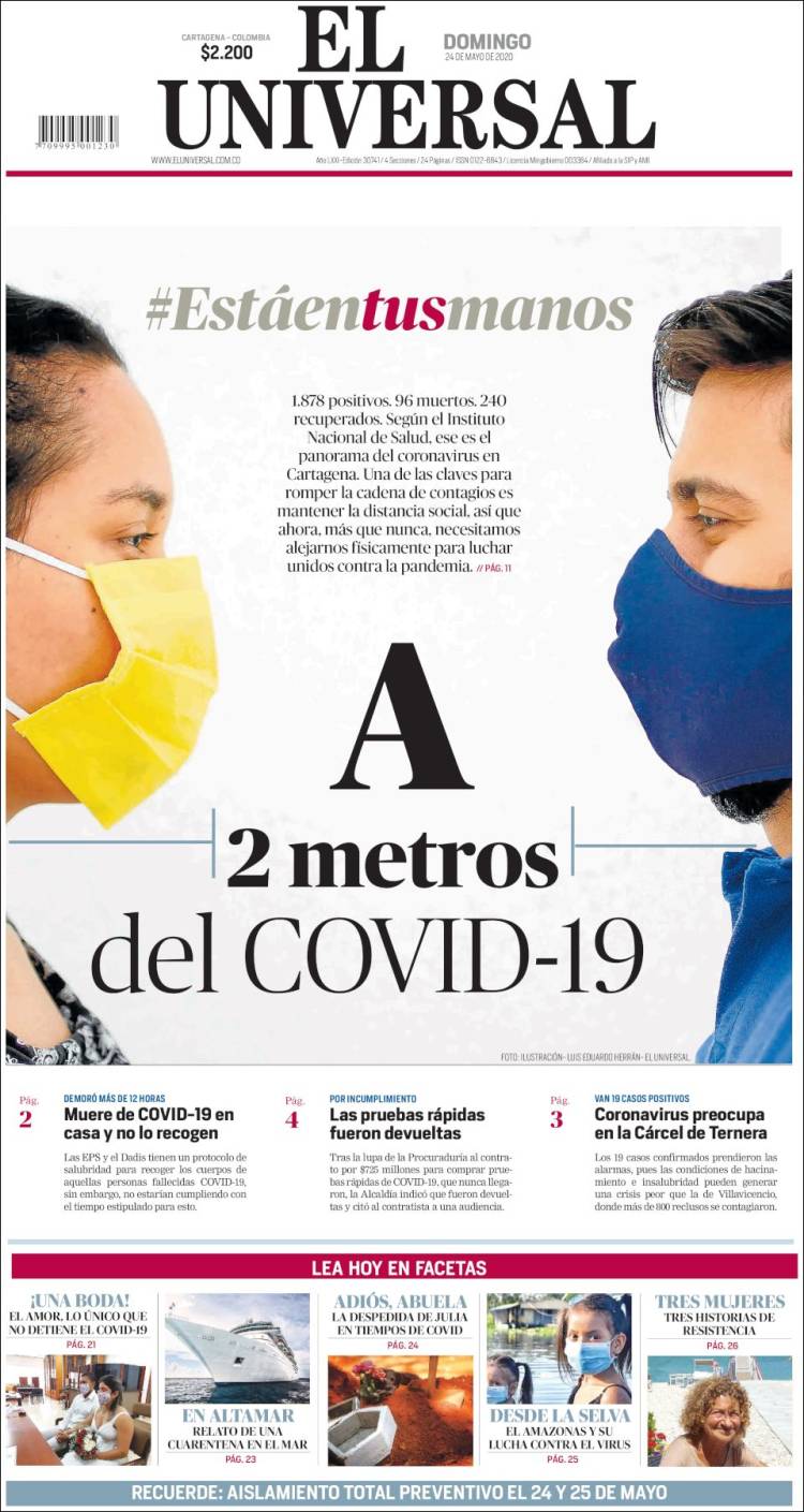 Portada de El Universal (Colombia)