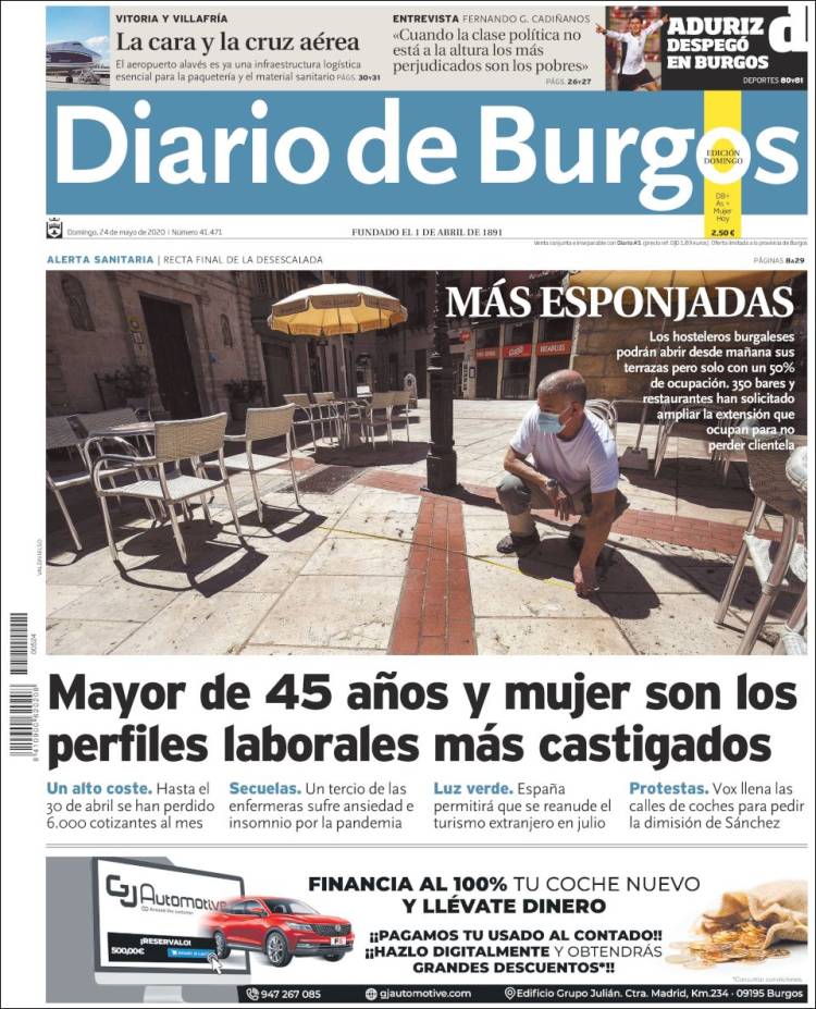 Portada de Diario de Burgos (España)