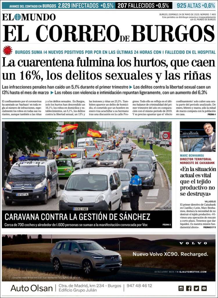 Portada de El Correo de Burgos (España)