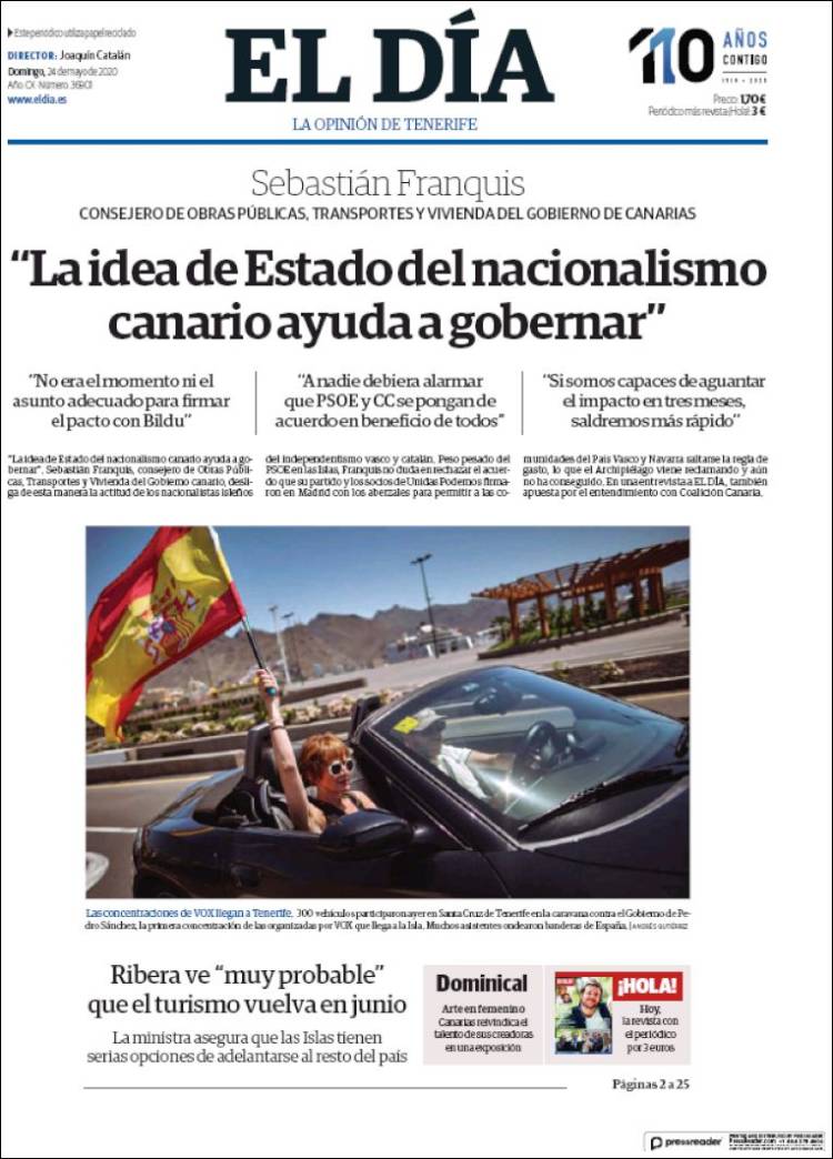 Portada de El Día (España)