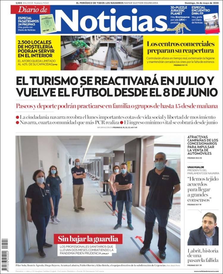 Portada de Noticias de Navarra (España)