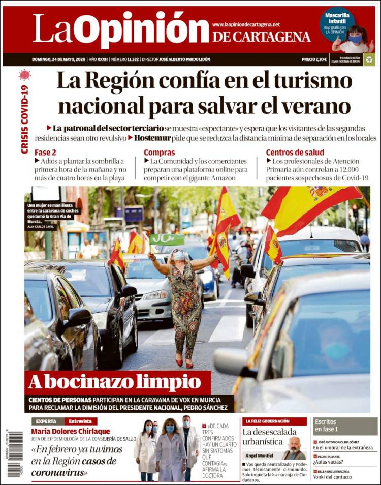 Portada de La Opinión de Murcia (España)