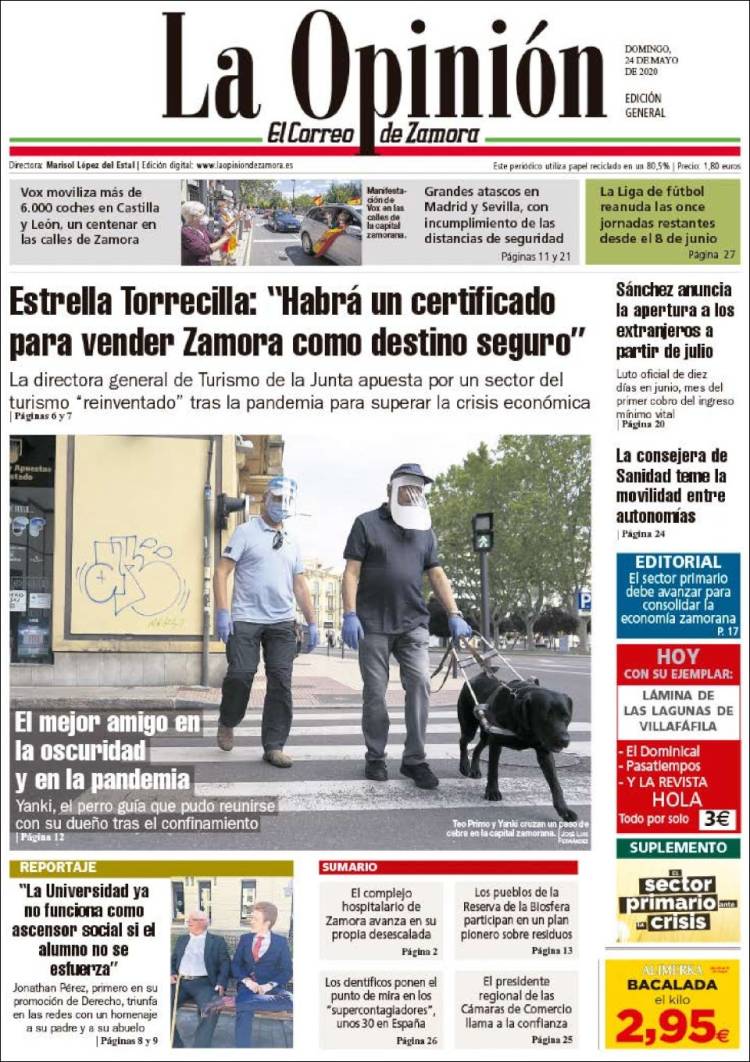 Portada de La Opinión - El Correo de Zamora (España)