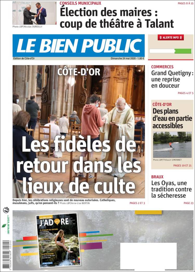 Portada de Le Bien Public (Francia)