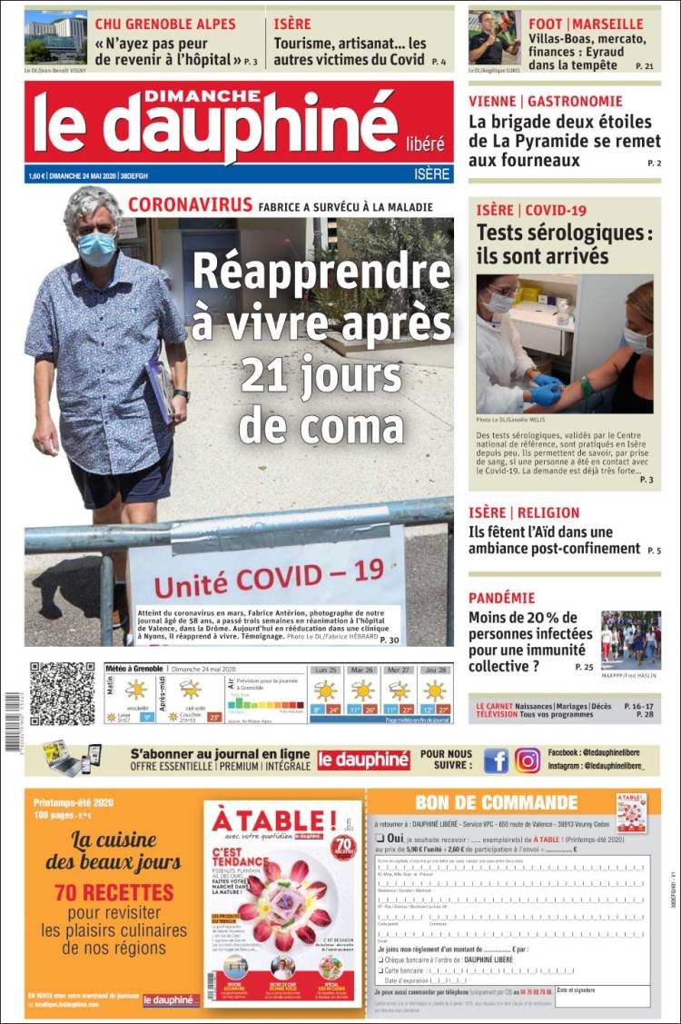Portada de Le Dauphiné Libéré (Francia)
