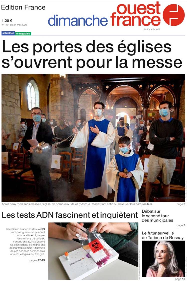 Portada de Ouest France (Francia)