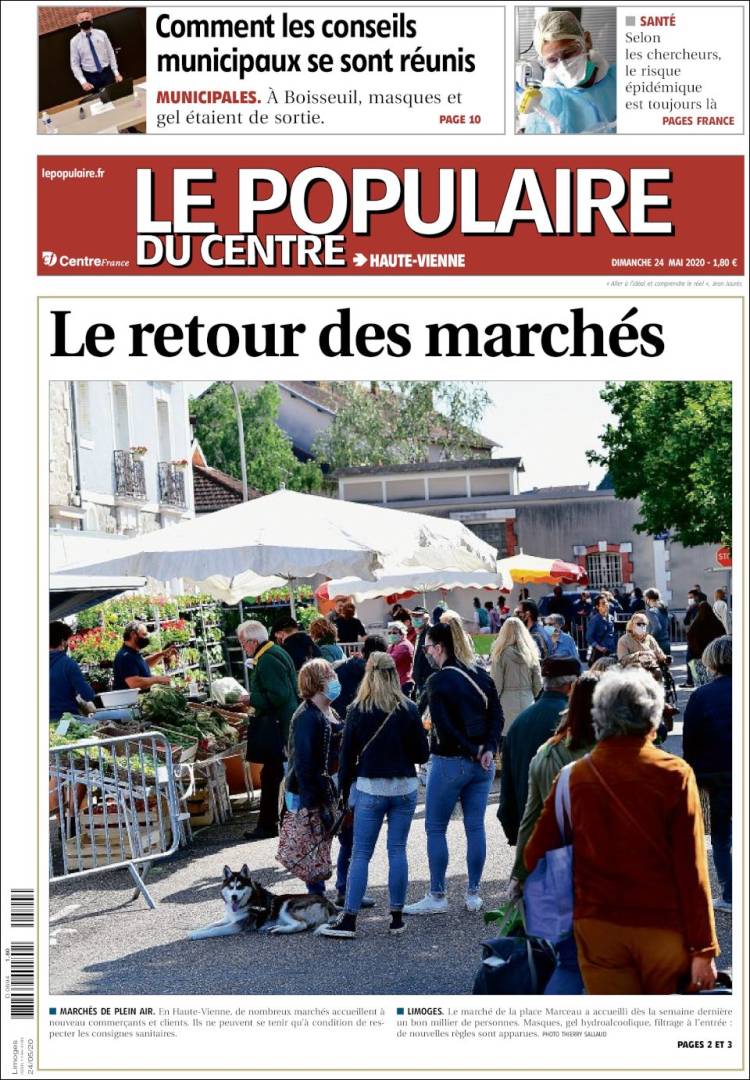 Portada de Le Populaire du Centre (Francia)