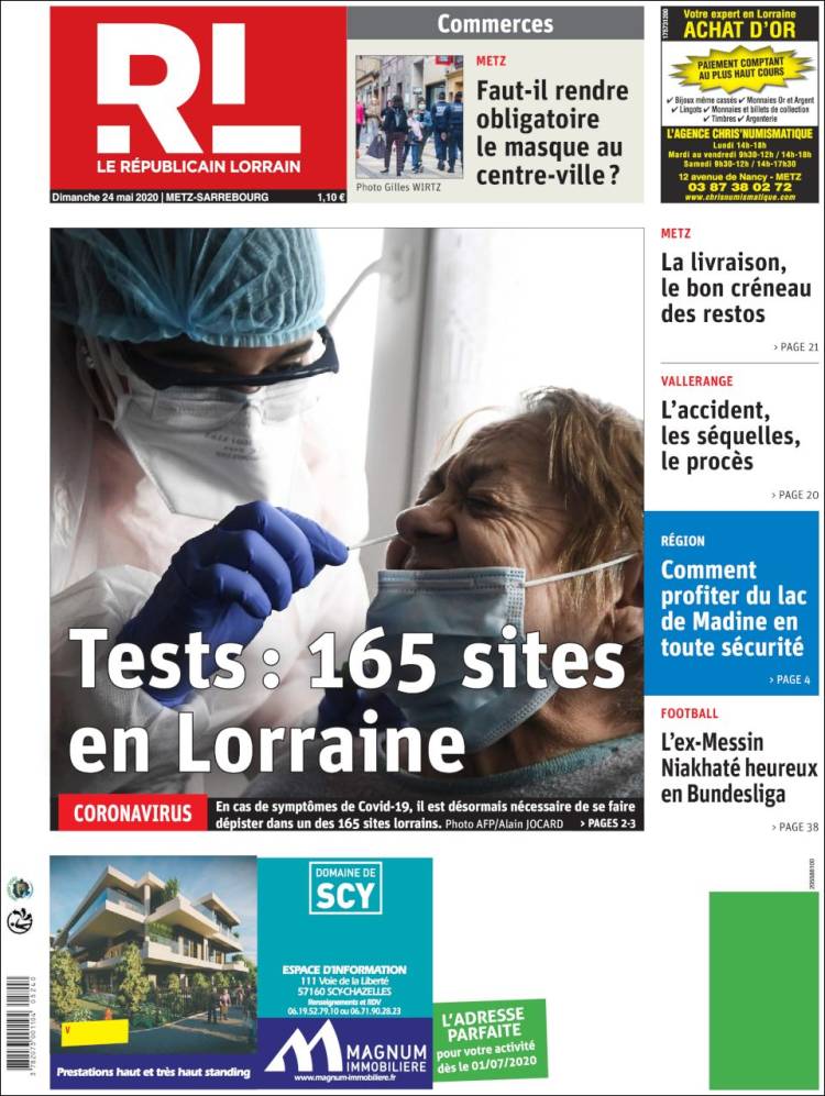 Portada de Le Republicain Lorrain (Francia)