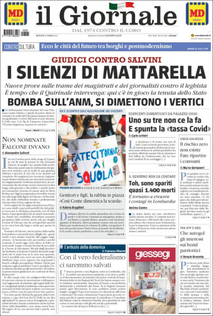 Portada de il Giornale (Italia)