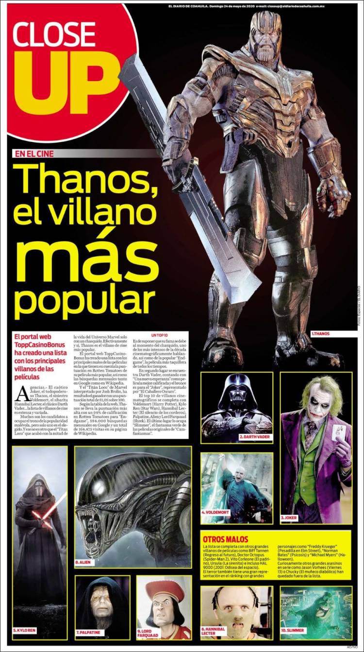 Portada de El Diario de Coahuila (México)