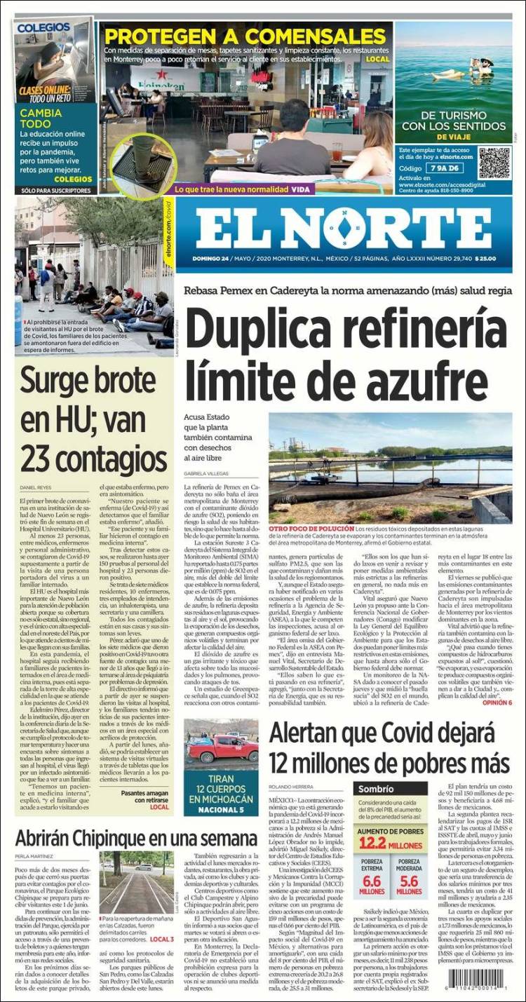 Portada de El Norte (México)
