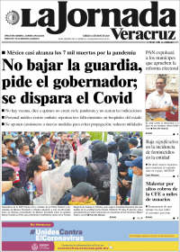 Portada de La Jornada Veracruz (México)