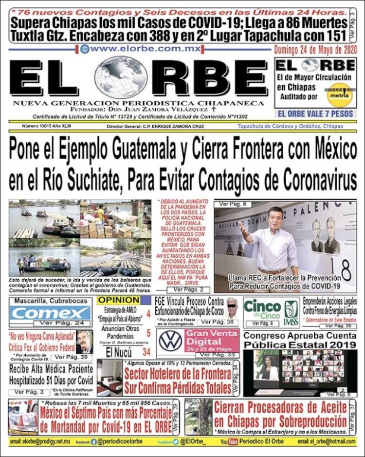 Portada de El Orbe (México)