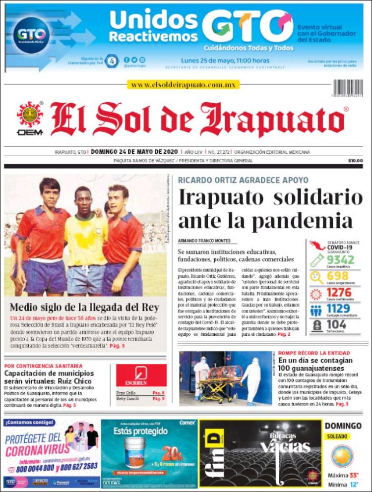 Portada de El Sol de Irapuato (México)