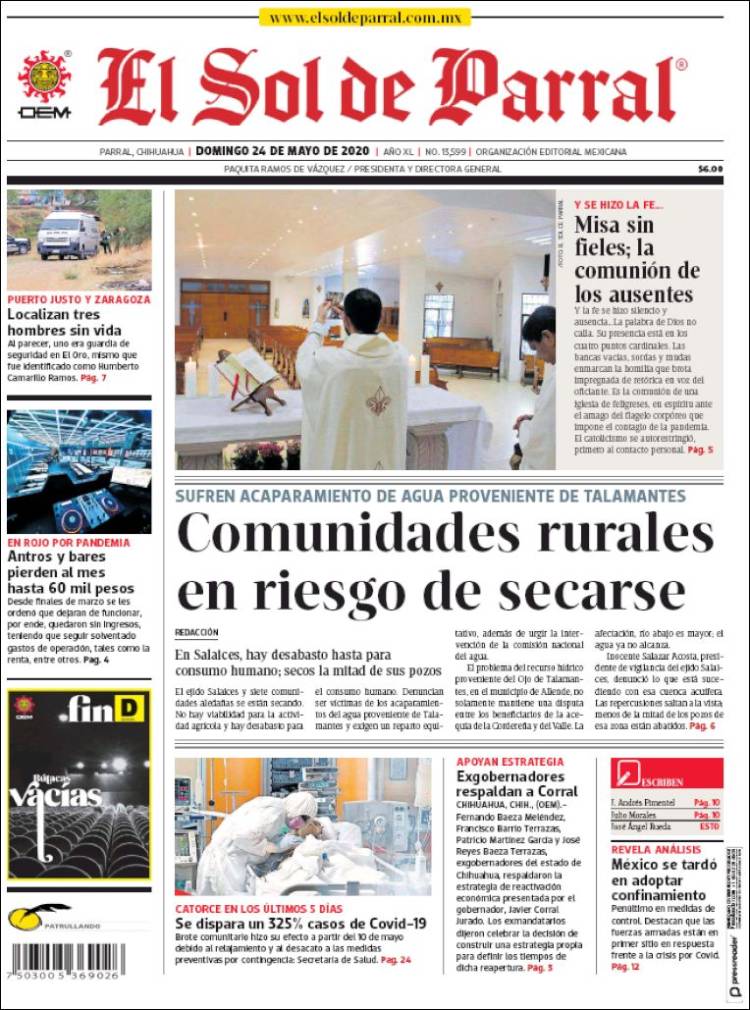 Portada de El Sol de Parral (México)