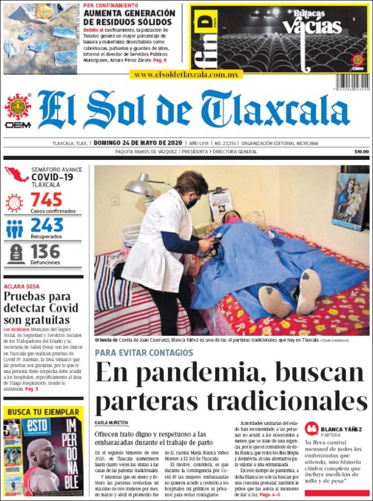 Portada de El Sol de Tlaxcala (México)