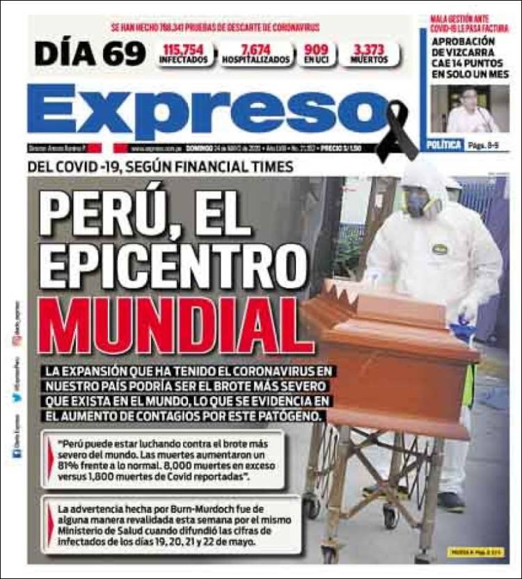 Portada de Expreso (Per&uacute;)
