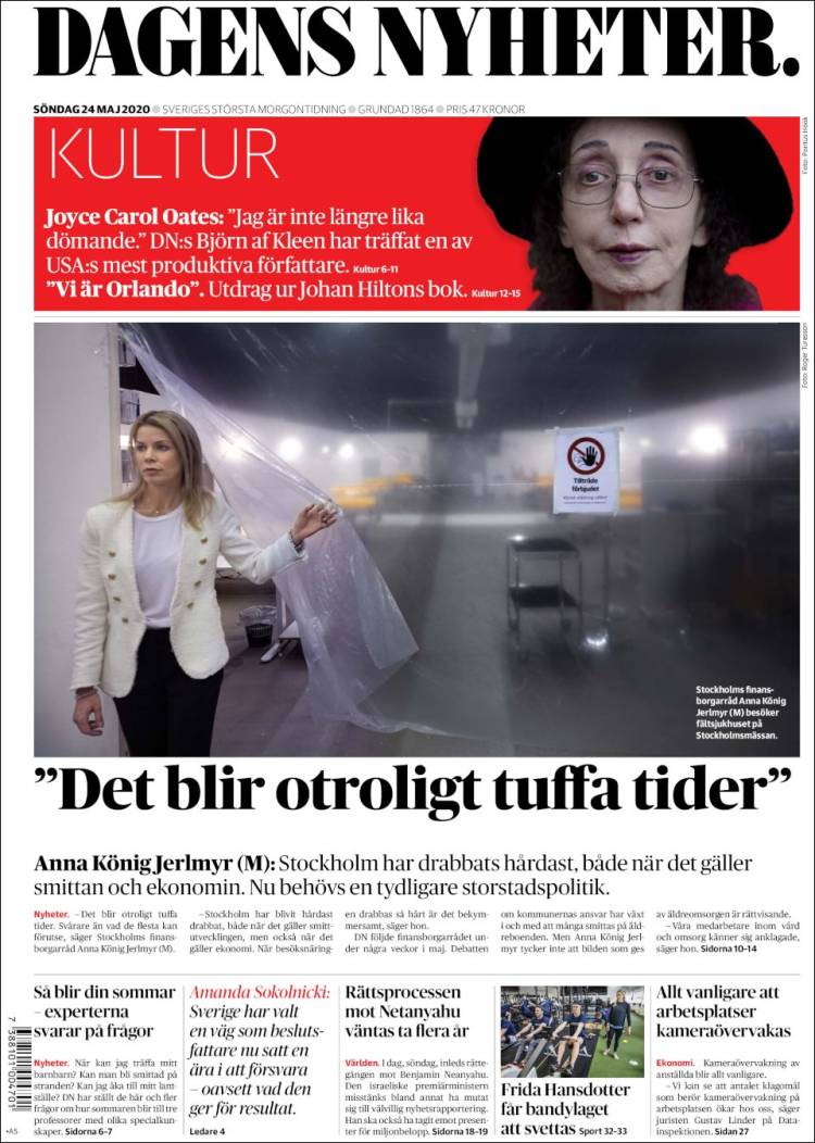 Portada de Dagens Nyheter (Suecia)