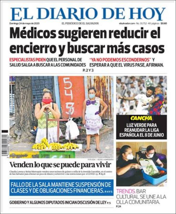 Portada de El Diario de Hoy (El Salvador)