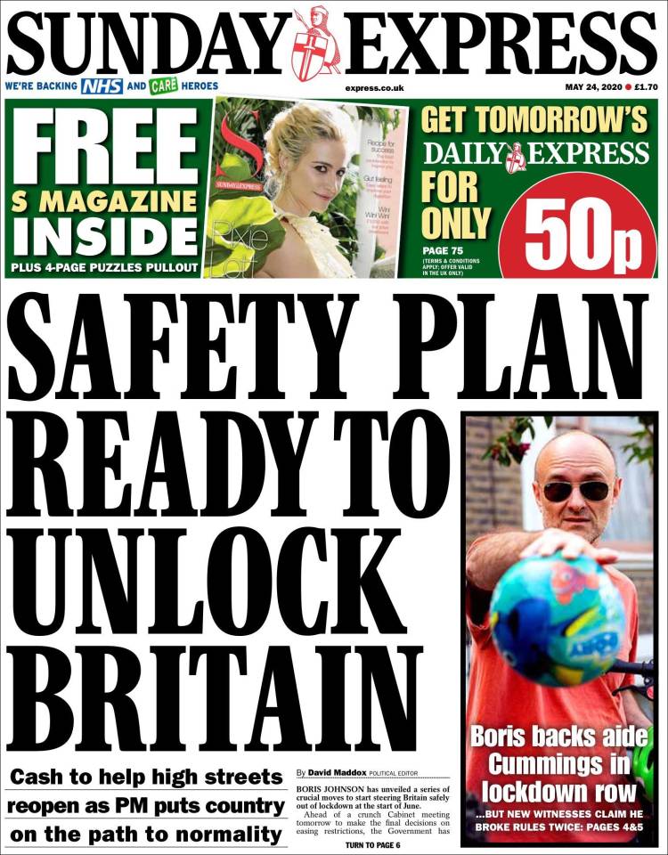 Portada de Daily Express (Reino Unido)