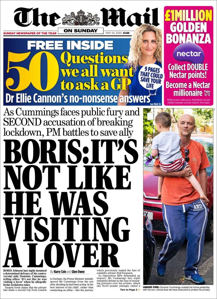 Portada de Daily Mail (Reino Unido)