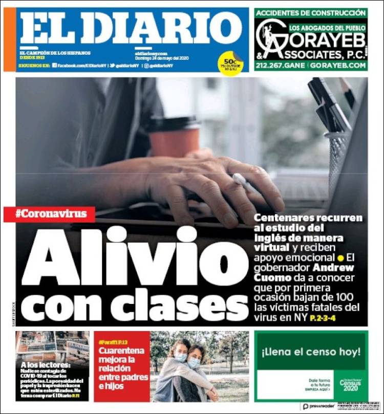 Portada de El Diario NY (USA)